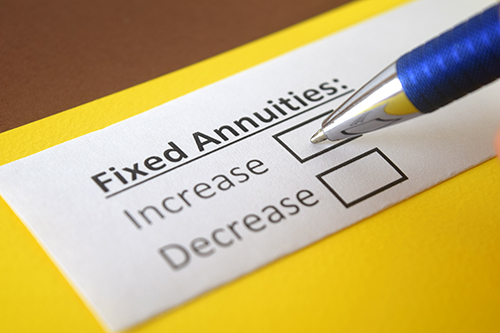 questionnaire One person is answering question about fixed annuities.